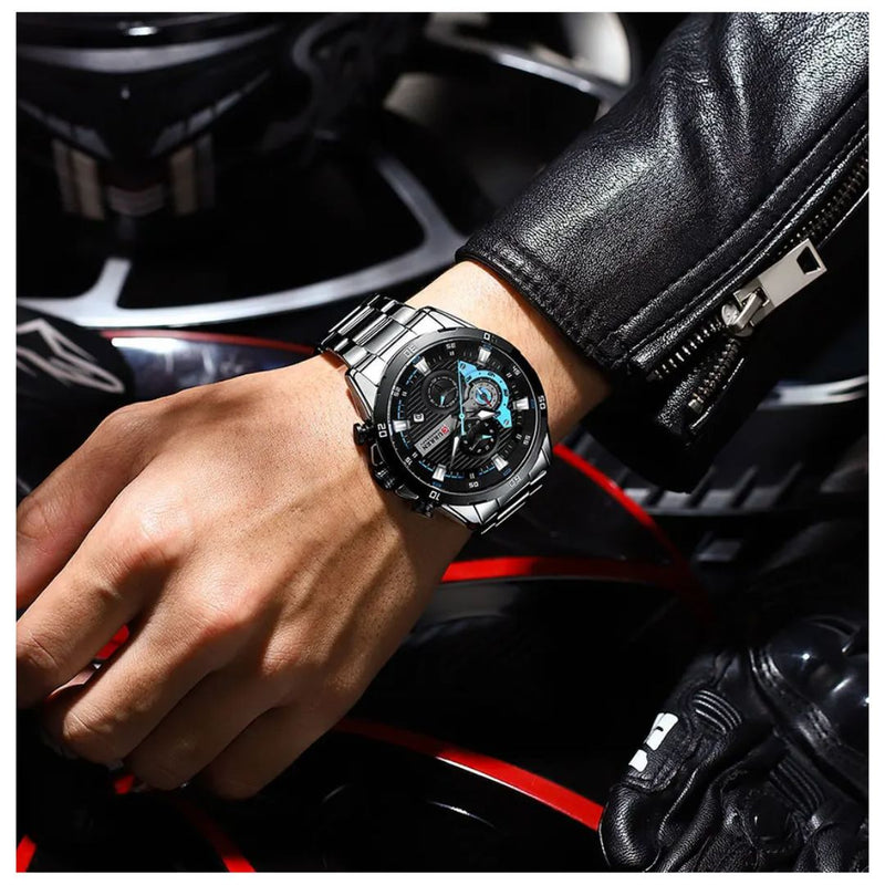 Reloj CURREN Cronografo 8402 Para Hombre - Plateado
