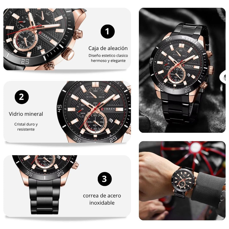 Reloj CURREN Cronografo 8417 Para Hombre - Negro