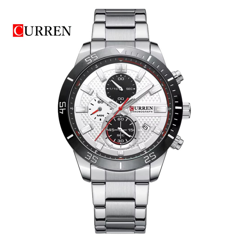 Reloj CURREN Cronografo 8417 Para Hombre - Plateado