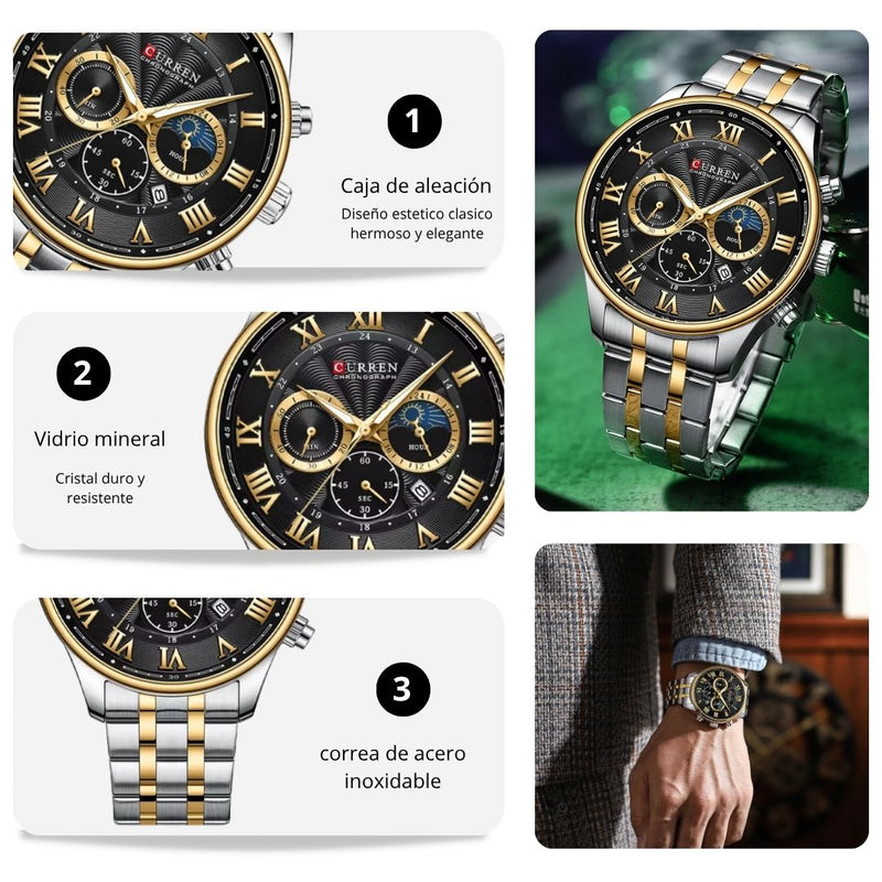 Reloj CURREN 8427 Cronógrafo Para Hombre - Bicolor