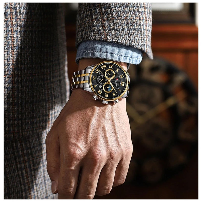 Reloj CURREN 8427 Cronógrafo Para Hombre - Bicolor