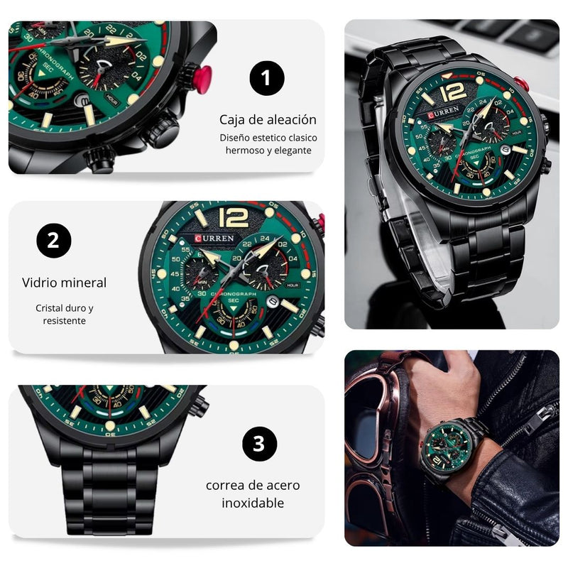 Reloj CURREN 8395 Cronógrafo Para Hombre - Pavonado