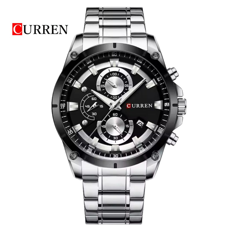 Reloj CURREN 8360 Cronógrafo Para Hombre - Plateado