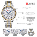 Reloj CURREN Cronografo 8466 Para Hombre - Blanco Bicolor