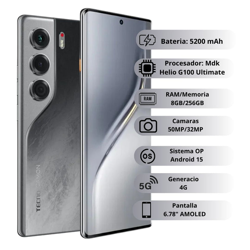 Celular TECNO CAMON 40 256GB/8GB RAM Negro