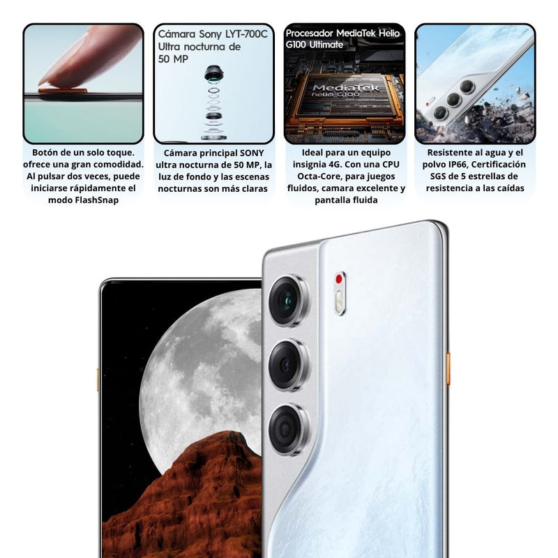 Celular TECNO CAMON 40 256GB/8GB RAM Blanco