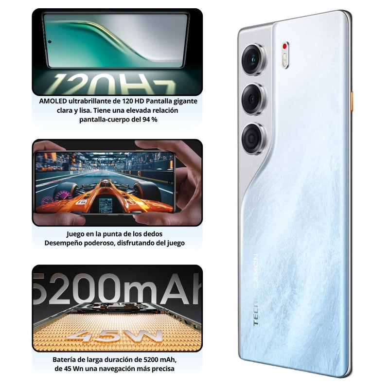 Celular TECNO CAMON 40 256GB/8GB RAM Blanco