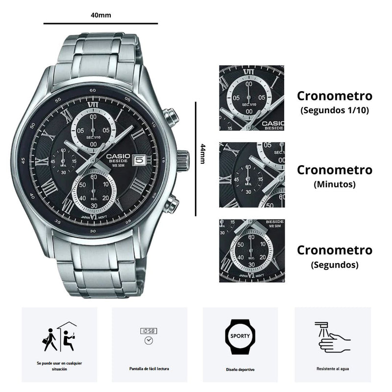 Reloj Casio Modelo BEM-512D-1A Diseño Elegante