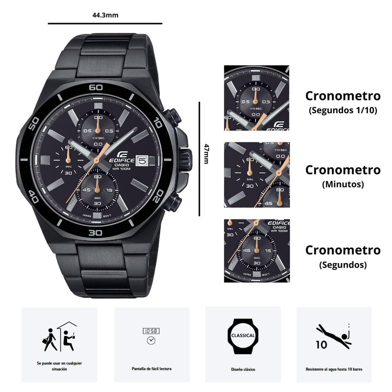 Reloj Casio Edifice EFV-640DC-1A Diseño Elegante