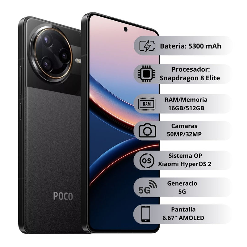 Celular Xiaomi POCO F7 Ultra 5G 512GB/16GB - Negro