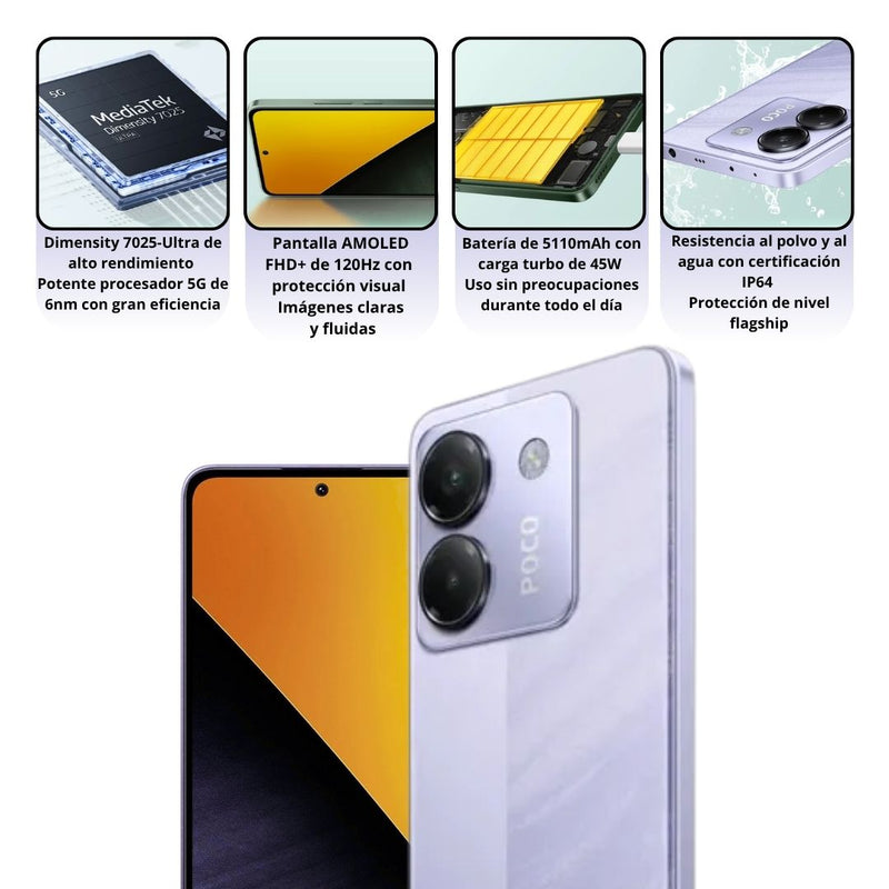 Celular Xiaomi POCO M7 PRO 5G 256GB/12GB - Morado