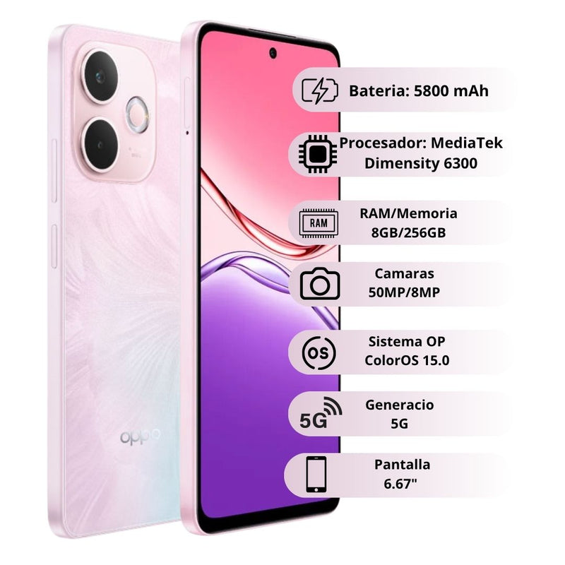 Celular OPPO A5 Pro 5G 256GB/8GB - Rosado