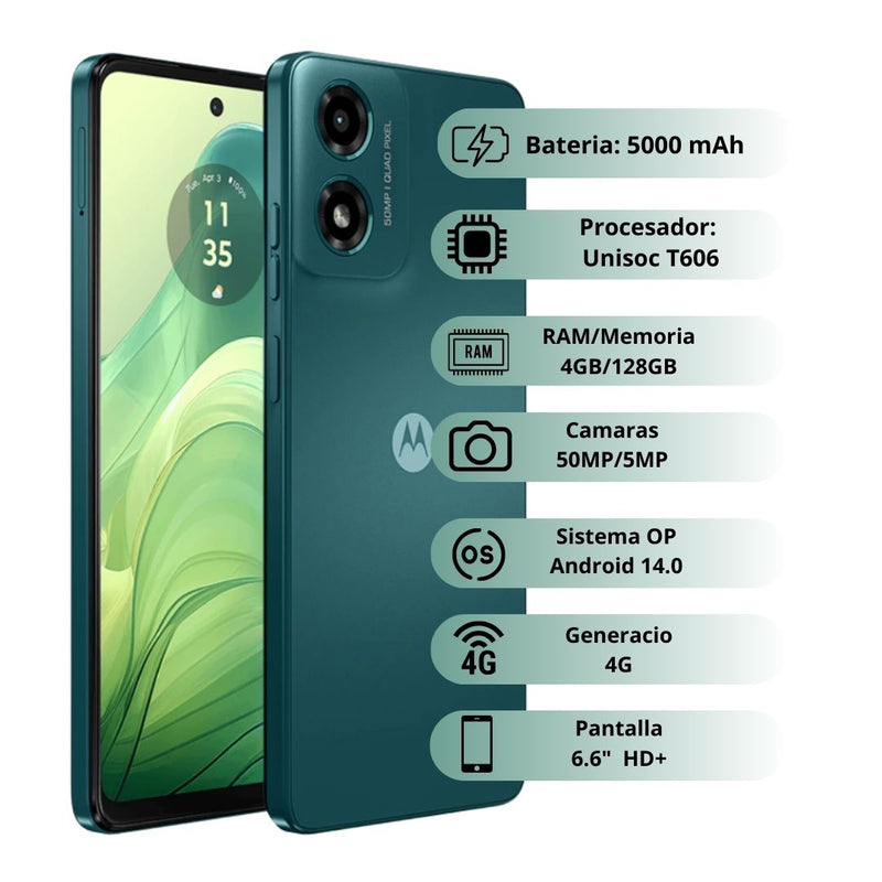 Celular MOTOROLA G04S 4G 128GB/4GB - Verde