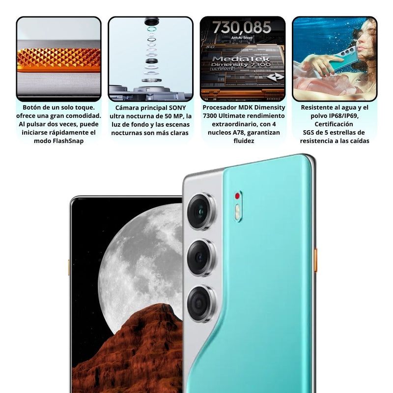 Celular TECNO CAMON 40 Pro 5G 256GB/8GB RAM - Verde