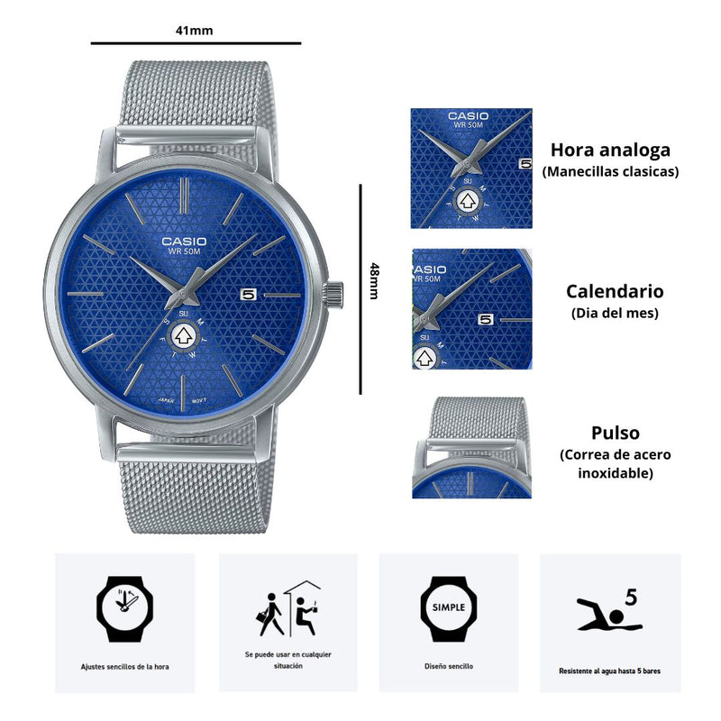 Reloj Casio Modelo MTP-B125M-2A Diseño Elegante