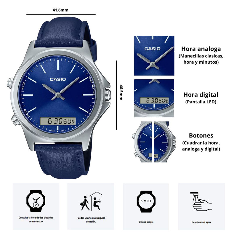 Reloj Casio Modelo MTP-VC01L-2E Diseño Elegante