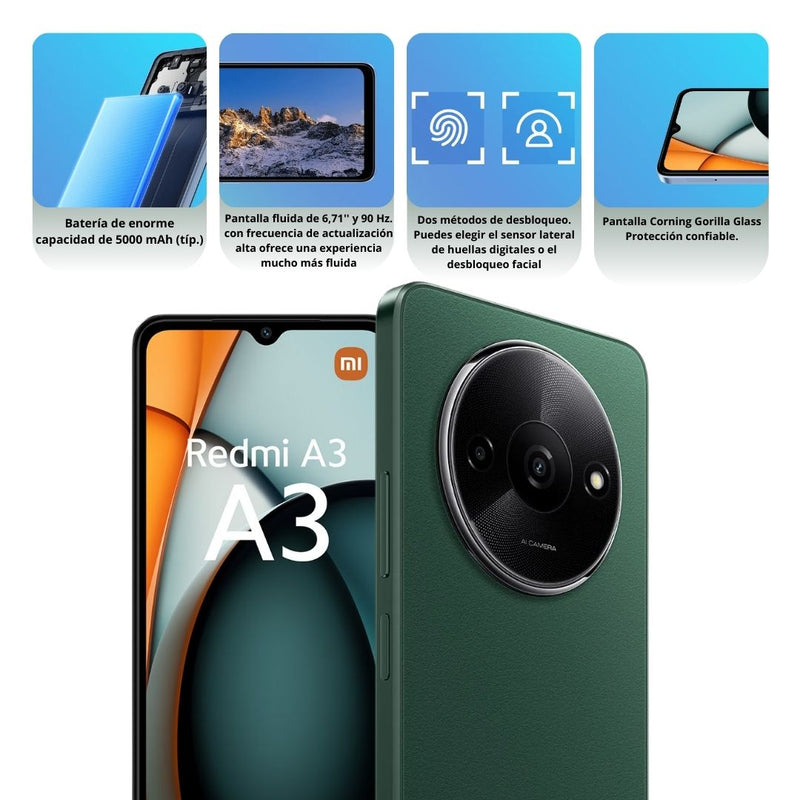 Celular Xiaomi Redmi A3 128GB/4GB - Verde
