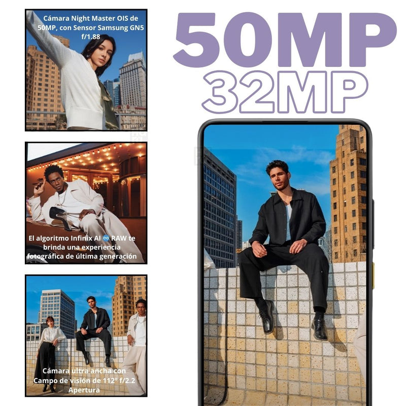 Celular INFINIX Note 50 Pro 256GB/8GB RAM - Morado