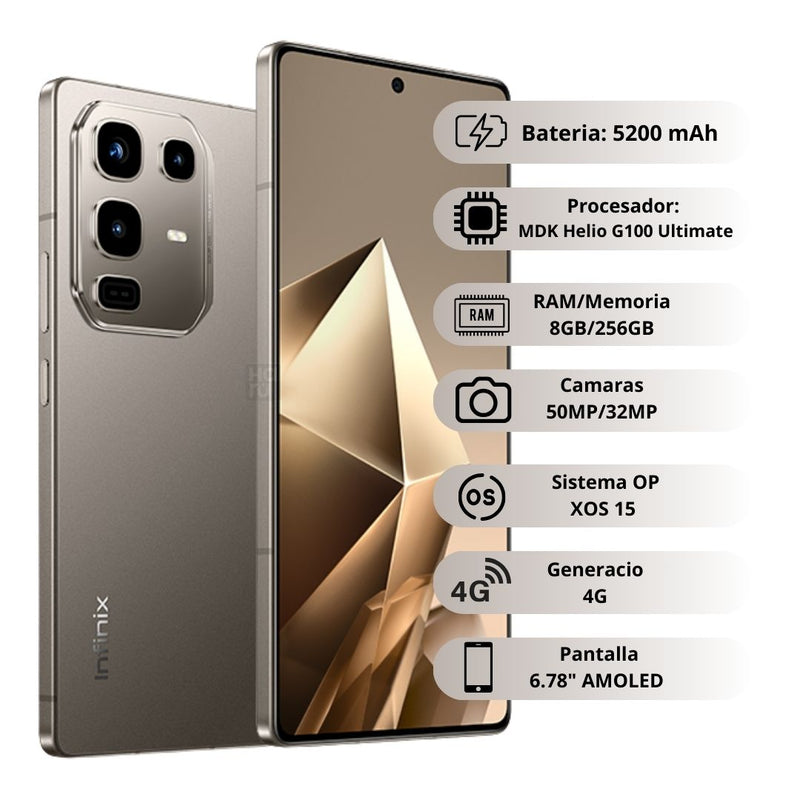 Celular INFINIX Note 50 Pro 256GB/12GB RAM - Gris Titaniu