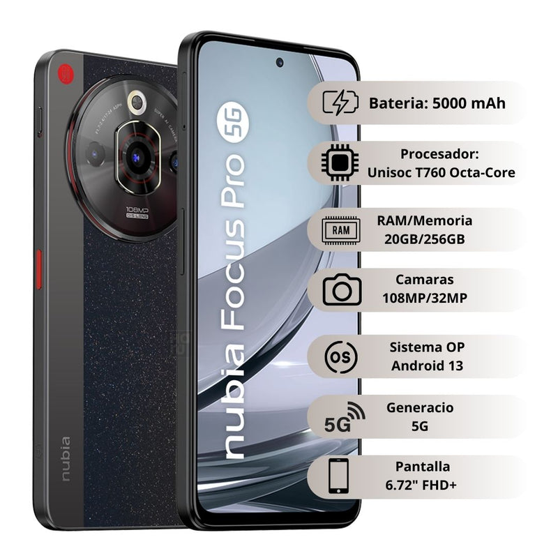 Celular ZTE Nubia Focus Pro 5G 256GB/20GB - Negro