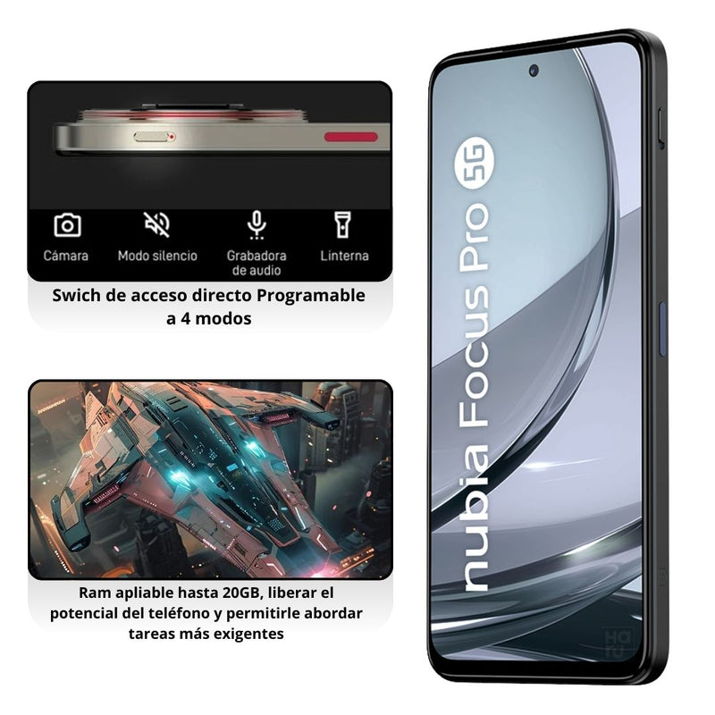 Celular ZTE Nubia Focus Pro 5G 256GB/20GB - Negro