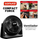 Ventilador Samurai Compact Force 3 En 1 - Negro