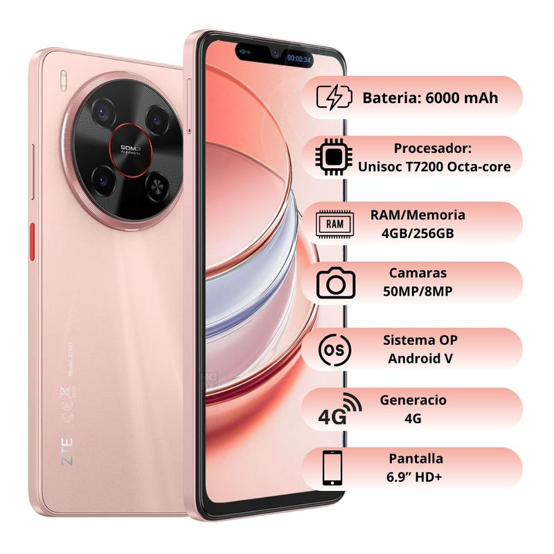 Celular ZTE BLADE V70 Max 256GB/4GB - Rosa