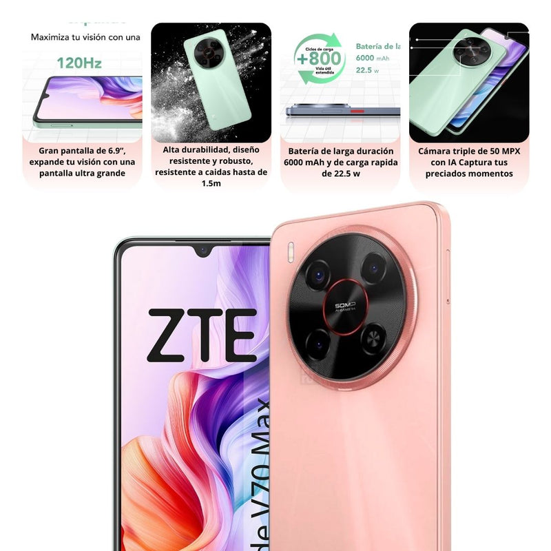 Celular ZTE BLADE V70 Max 256GB/4GB - Rosa