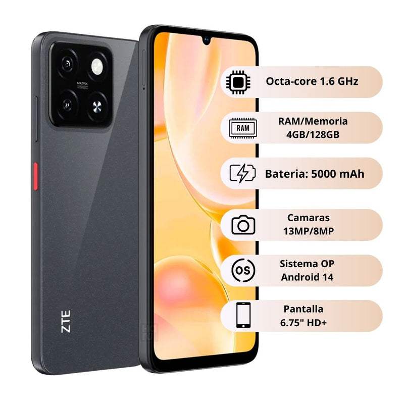 Celular ZTE BLADE A55 128GB/4GB - Negro