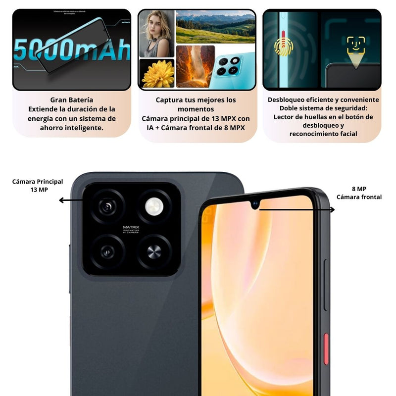 Celular ZTE BLADE A55 128GB/4GB - Negro