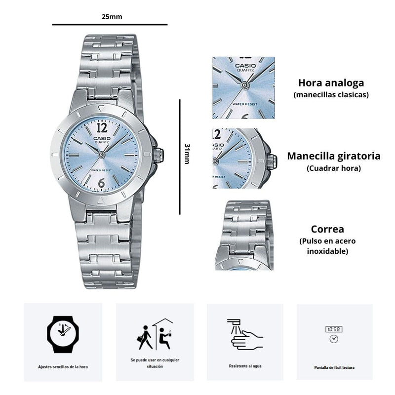 Reloj Casio Modelo LTP-1177A-2A Diseño Elegante