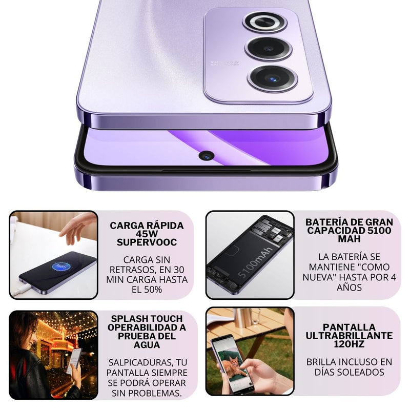 Celular Oppo A80 5G 256GB/8GB RAM - Lila
