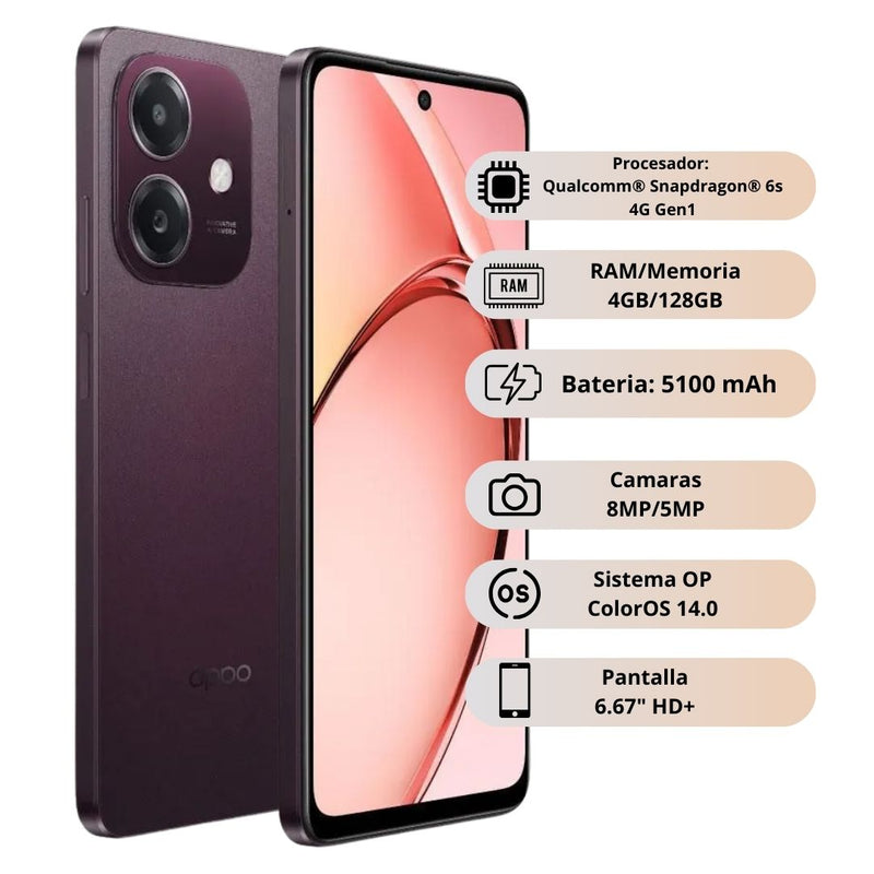 Celular Oppo A20 128GB/4GB RAM Cafe