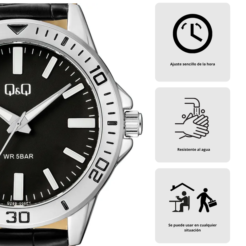 Reloj Q&Q Modelo Q28B-006PY Diseño Elegante