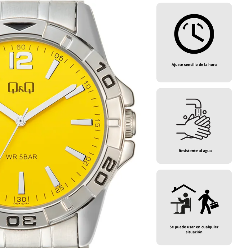 Reloj Q&Q Modelo Q60A-001PY Diseño Casual