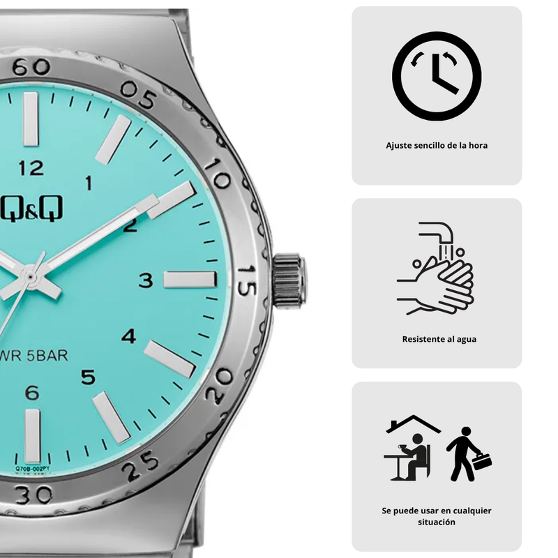 Reloj Q&Q Modelo Q70B-002PY Diseño Casual