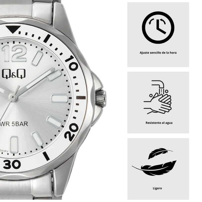 Reloj Q&Q Modelo Q88B-001PY Diseño Elegante