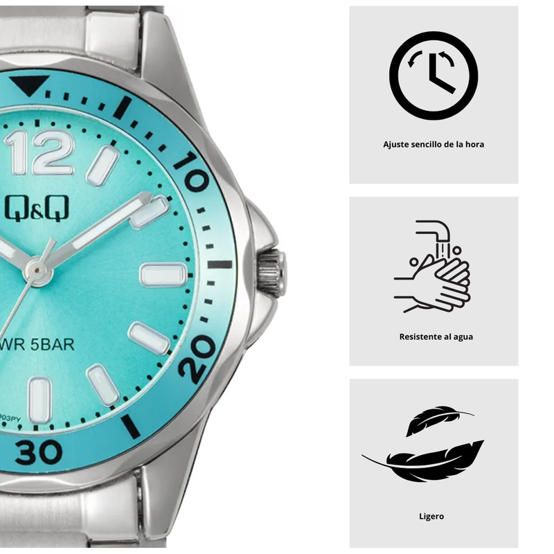Reloj Q&Q Modelo Q88B-003PY Diseño Elegante