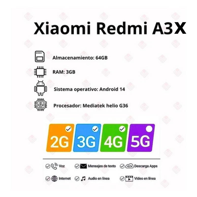 Xiaomi Redmi A3X 128GB/4GB - Negro