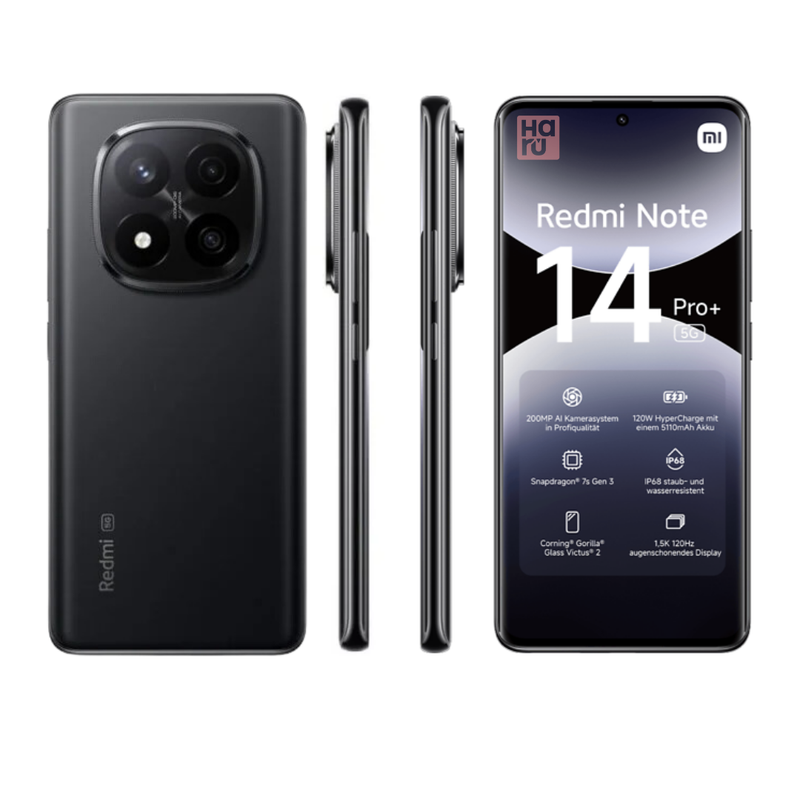 Celular Xiaomi Redmi Note 14 Pro+ 5G 512GB/12GB RAM Negro