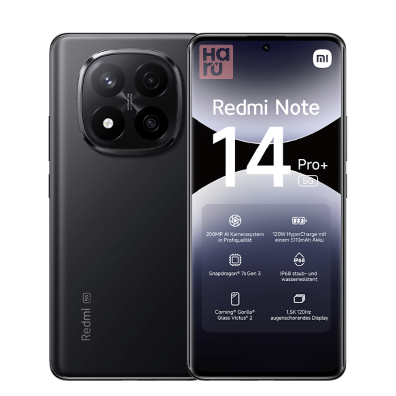 Celular Xiaomi Redmi Note 14 Pro+ 5G 512GB/12GB RAM Negro