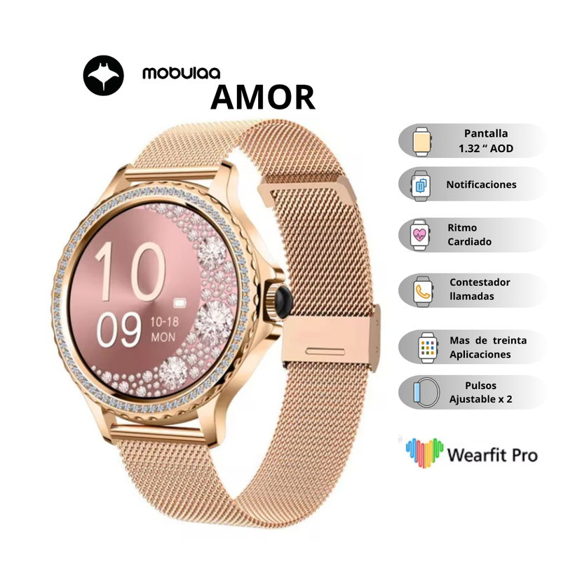 Reloj inteligente Mobulaa AMOR Dama - Oro rosa