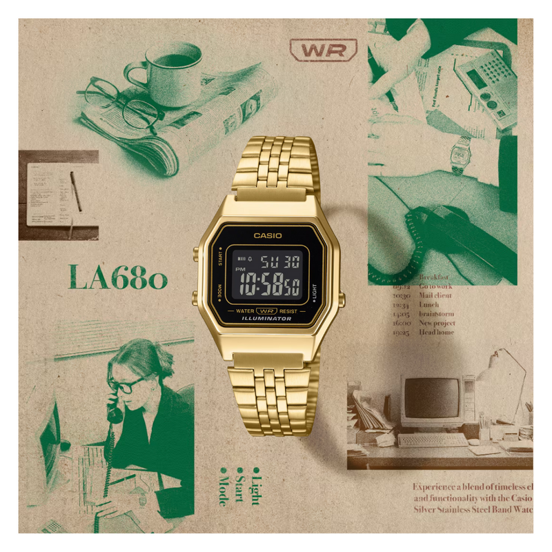 Reloj Casio Modelo LA680WGA-1B Diseño Vintage