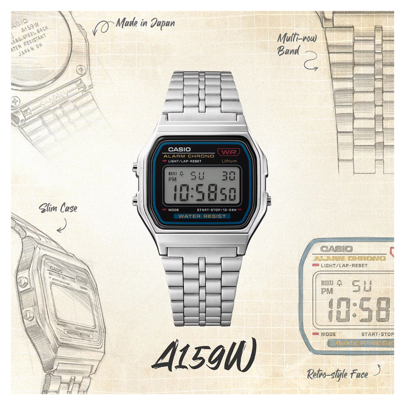 Reloj Casio Modelo A159WA-N1 Diseño Clásico
