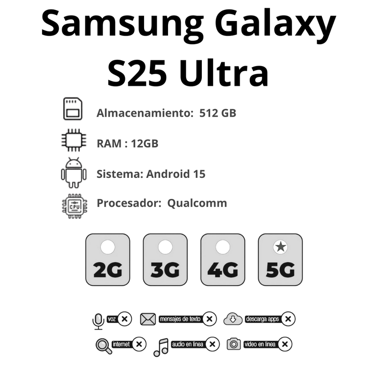 Samsung Galaxy S25 Ultra 5G De 512GB/12GB RAM - Plateado