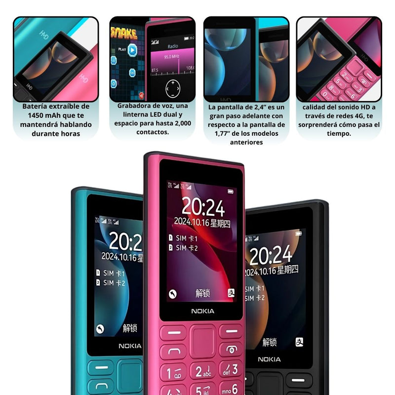 Celular Nokia 105 Dual Sim 4G - Negro