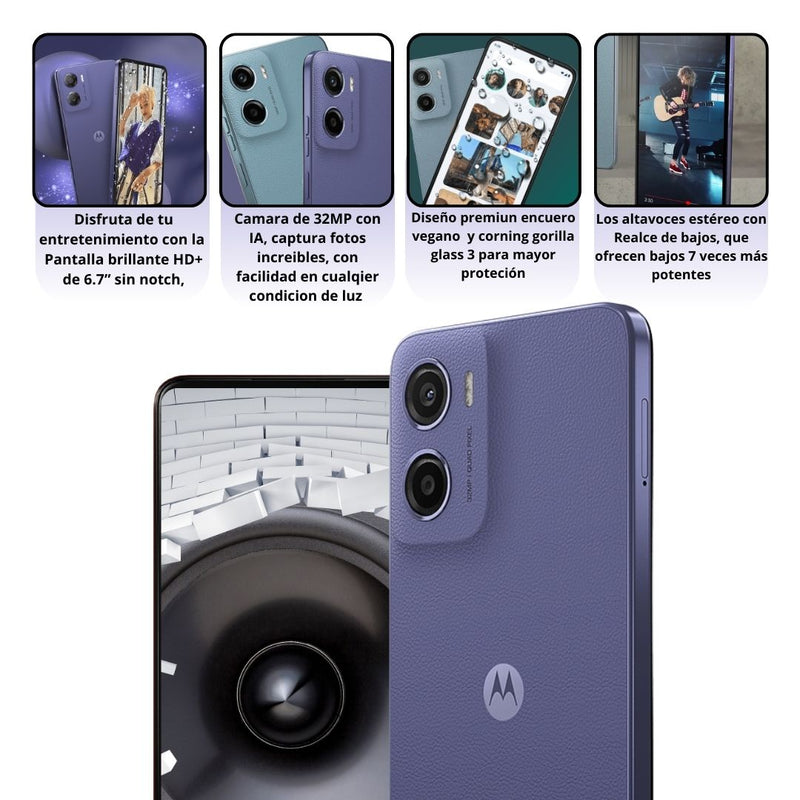 Celular MOTOROLA E15 64GB/2+2GB - Morado