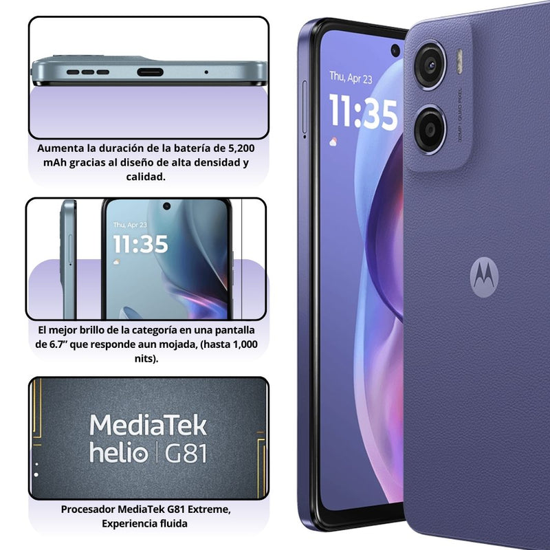 Celular MOTOROLA E15 64GB/2+2GB - Morado
