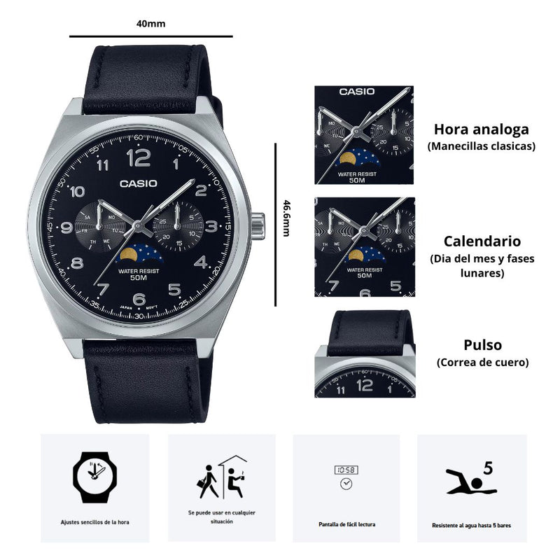 Reloj Casio Modelo MTP-M300L-1A Diseño Elegante