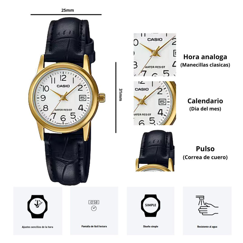 Reloj Casio LTP-V002GL-7B2 Diseño Elegante